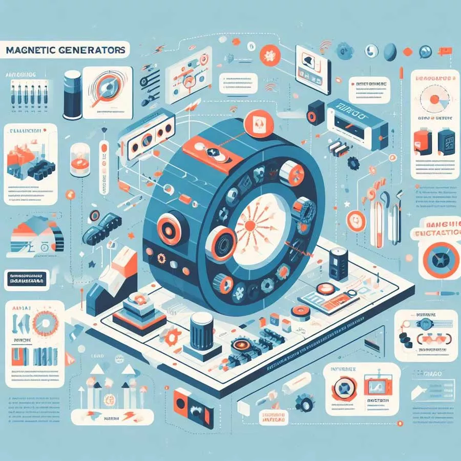 Diagram of how a magnetic generator works