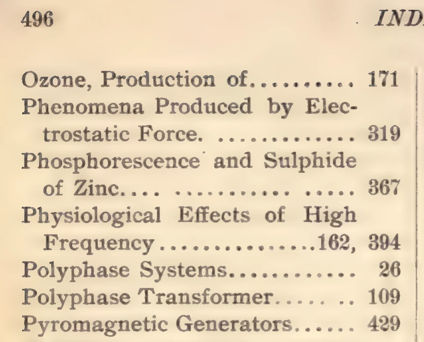The volume's own index entry on printed p. 496
